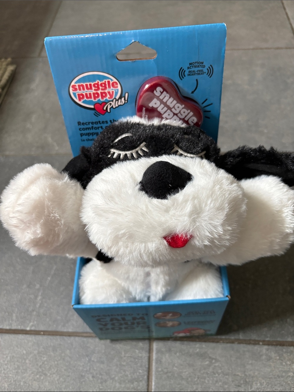 Snuggle puppy Plus Plush Calming Dog Toy - Black & White